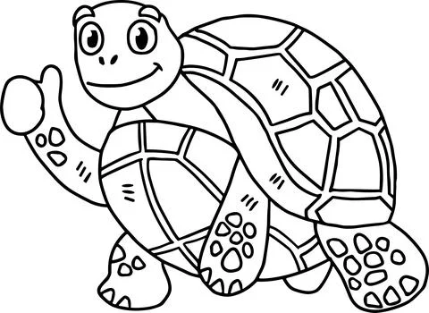 A turtle is shown with a thumbs up sign on its head Stock Illustration