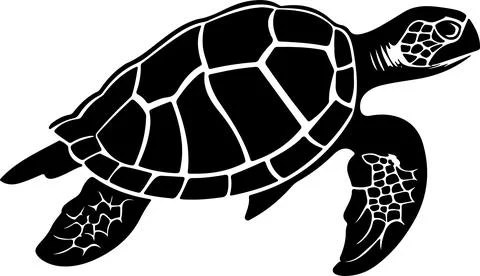 Turtle Silhouette Vector Illustration White Background Stock Illustration