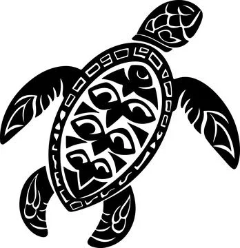 Turtle Silhouette Vector Illustration White Background Stock Illustration