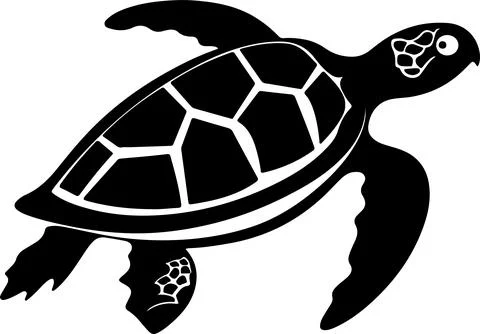 Turtle Silhouette Vector Illustration White Background Stock Illustration