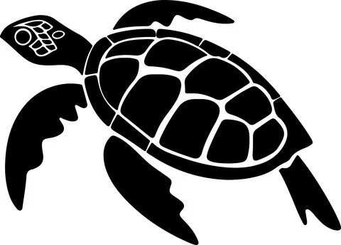 Turtle Silhouette Vector Illustration White Background Stock Illustration
