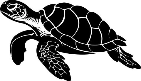 Turtle Silhouette Vector Illustration White Background Stock Illustration
