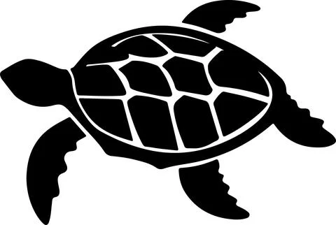 Turtle Silhouette Vector Illustration White Background Stock Illustration