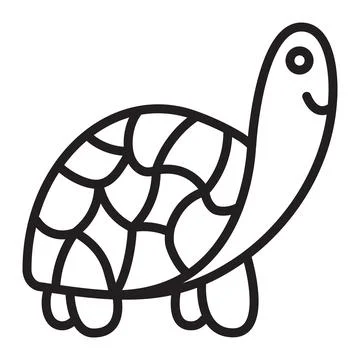 Turtle single line icon Stock Illustration