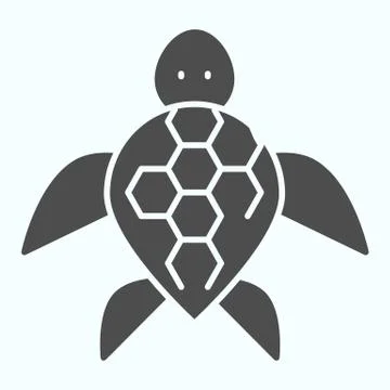 Turtle solid icon. Ocean or sea kareta tortoise illustration isolated on white Stock Illustration