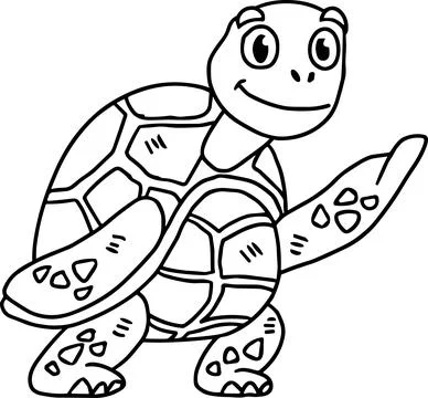 A turtle is standing with its front legs outstretched Illustrazione stock
