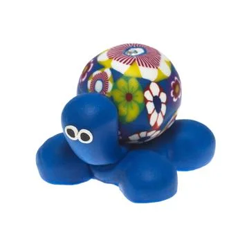 Turtle statue by using plaster isolated on white Stock Photos