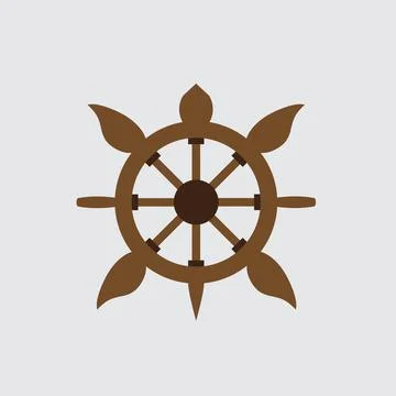 Turtle steering wheel logo Stock Illustration