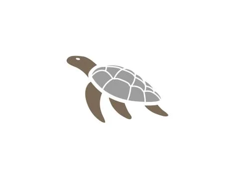 Turtle Swimming Logo Stock Illustration