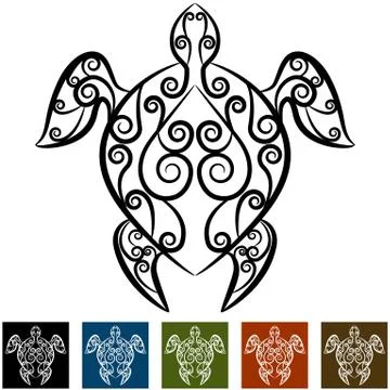 Turtle swirl Stock Illustration
