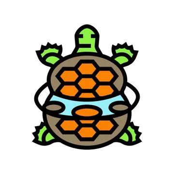 Turtle tangled plastic rings color icon vector illustration Stock Illustration