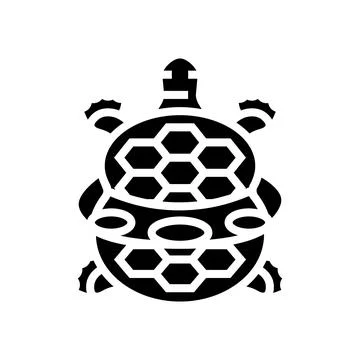 Turtle tangled plastic rings glyph icon vector illustration 스톡 일러스트