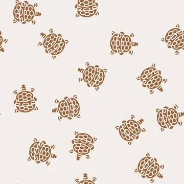 Turtle tangled plastic rings glyph seamless pattern Stock Illustration