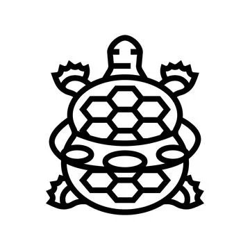 Turtle tangled plastic rings line icon vector illustration Stock Illustration