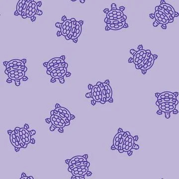 Turtle tangled plastic rings line seamless pattern Stock Illustration