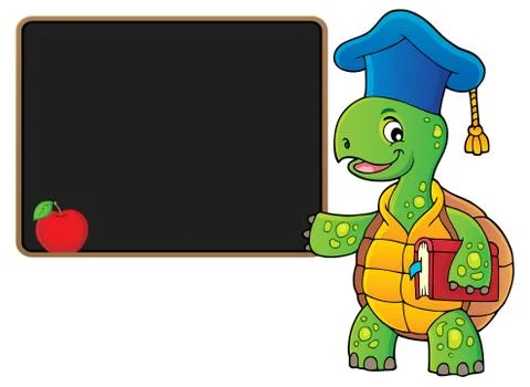 Turtle teacher theme image Stock Illustration
