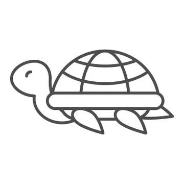 Turtle thin line icon. Animal vector illustration isolated on white. Tortoise Stock Illustration