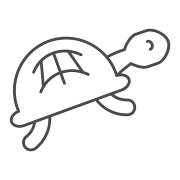 Turtle thin line icon. Animal vector illustration isolated on white. Tortoise Illustrazione stock