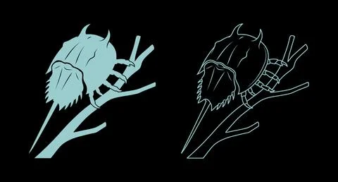 Turtle tortoise silhouette vector art on black background with solid and ou.. Stockillustratie