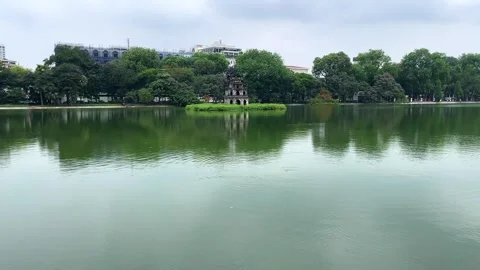 Turtle Tower Hoan Kiem Lake Hanoi Vietnam Stock Footage 248699986