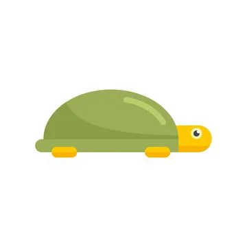 Turtle toy icon flat isolated vector Stock Illustration