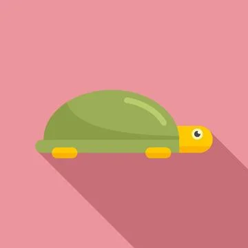 Turtle toy icon, flat style Illustrazione stock