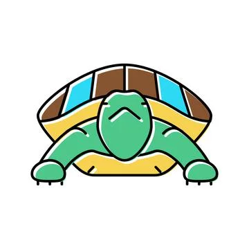 Turtle tropical color icon vector illustration Stock Illustration
