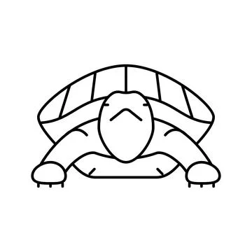 Turtle tropical line icon vector illustration Illustrazione stock