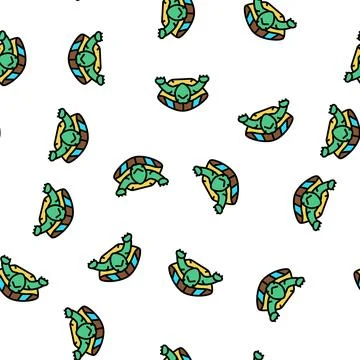 Turtle tropical vector seamless pattern Stock Illustration