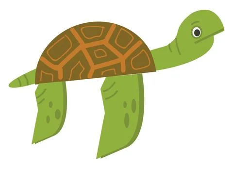 Turtle vector color illustration. A big Turtle in green color with circles... Stock Photos