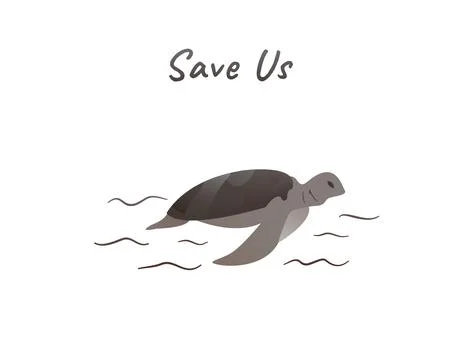 Turtle vector for global warming campaign Stock Illustration