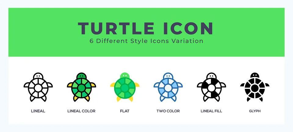 Turtle vector icons designed. icon symbol set. Stock Illustration