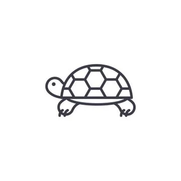 Turtle vector line icon, sign, illustration on background, editable strokes 스톡 일러스트