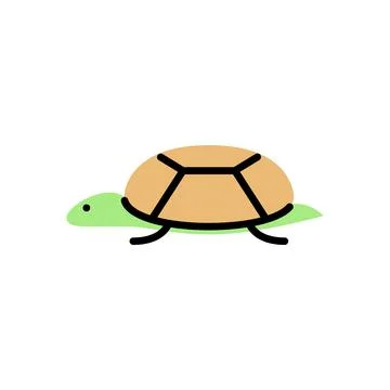 Turtle. Vector logo in bold line style Stock Illustration