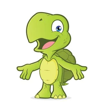 Turtle with welcoming open arms Stock Illustration