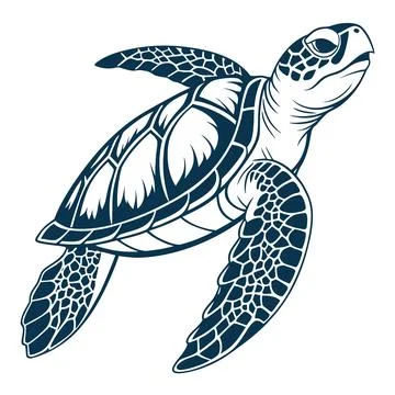 Turtle on white background, simple and clean design Stock Illustration