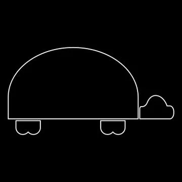Turtle white color path  icon . 스톡 일러스트