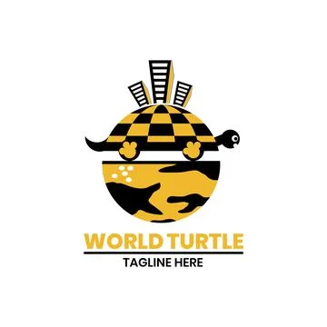 Turtle world logo, Stock Illustration