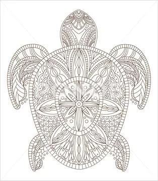 Turtle Zentangle Style Stock Illustration