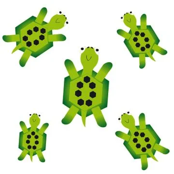 Turtles on white background Stock Illustration