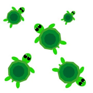 Turtles on white background Illustrazione stock