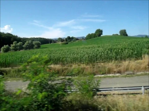 Tuscan countryside from the train window Stock Footage 118704489