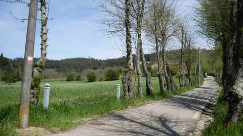 Tuscan road to Corbignano (Florence) in spring time Vídeos de archivo 88541623