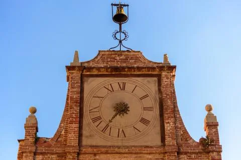Tuscan small tower clock Stock Photos
