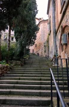 A Tuscan staircase. Stock Photos