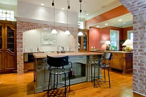 Tuscan style kitchen Stock Photos