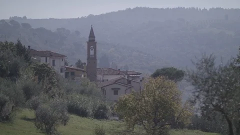Tuscan village Stock Footage 93030404