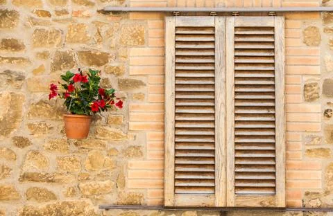 Tuscan window Stock Photos
