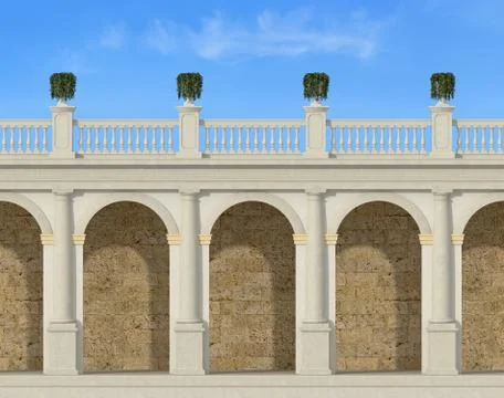 Tuscany colonnade Stock Illustration