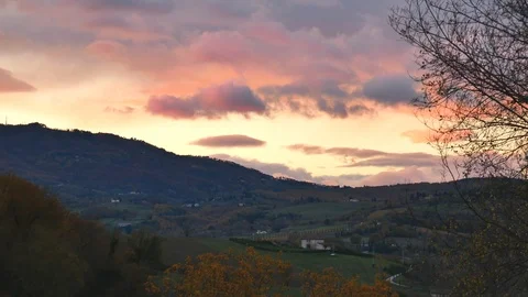 Tuscany countryside sunset Stock Footage 88449923